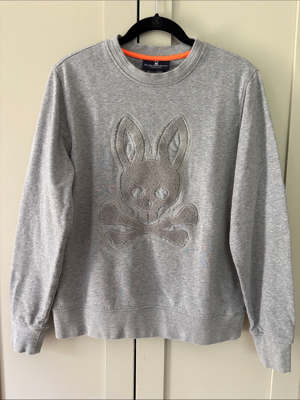 Psycho Bunny Grey Ellsworth Sweatshirt with Textured Logo Sz Small